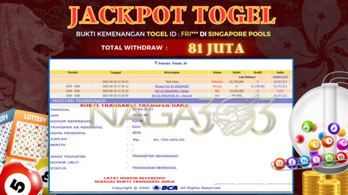 bukti jp naga303 #141