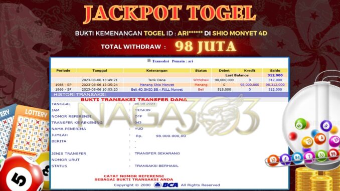 bukti jp naga303 #467