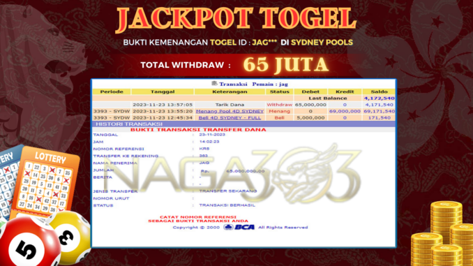 bukti jp naga303 #691