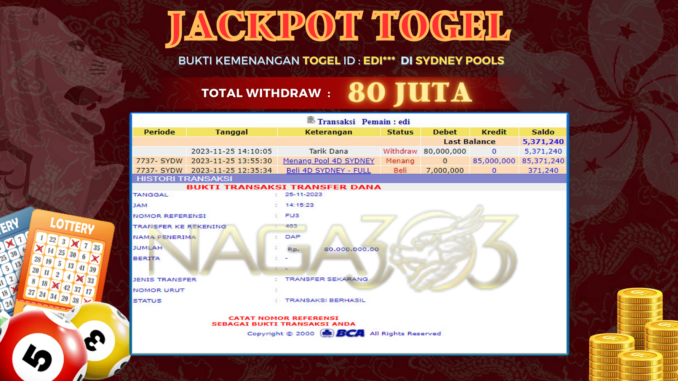 bukti jp naga303 #694