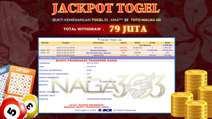 BUKTI JP NAGA303 #776